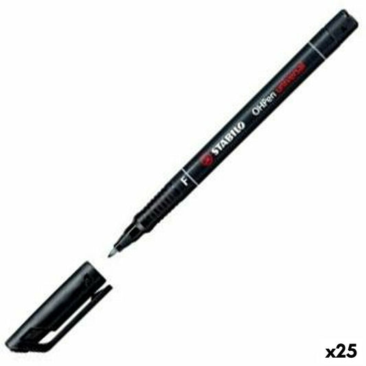 Marker permanent Stabilo OHPEN UNIVERSAL Negru 0,7 mm 10 Piese (25 Unități) - Birou și papetărie, Pixuri, creioane și articole de scris