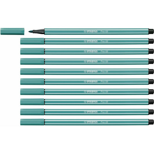 Carioci Stabilo Pen 68 Turquoise (10 Piese) - Birou și papetărie, Pixuri, creioane și articole de scris