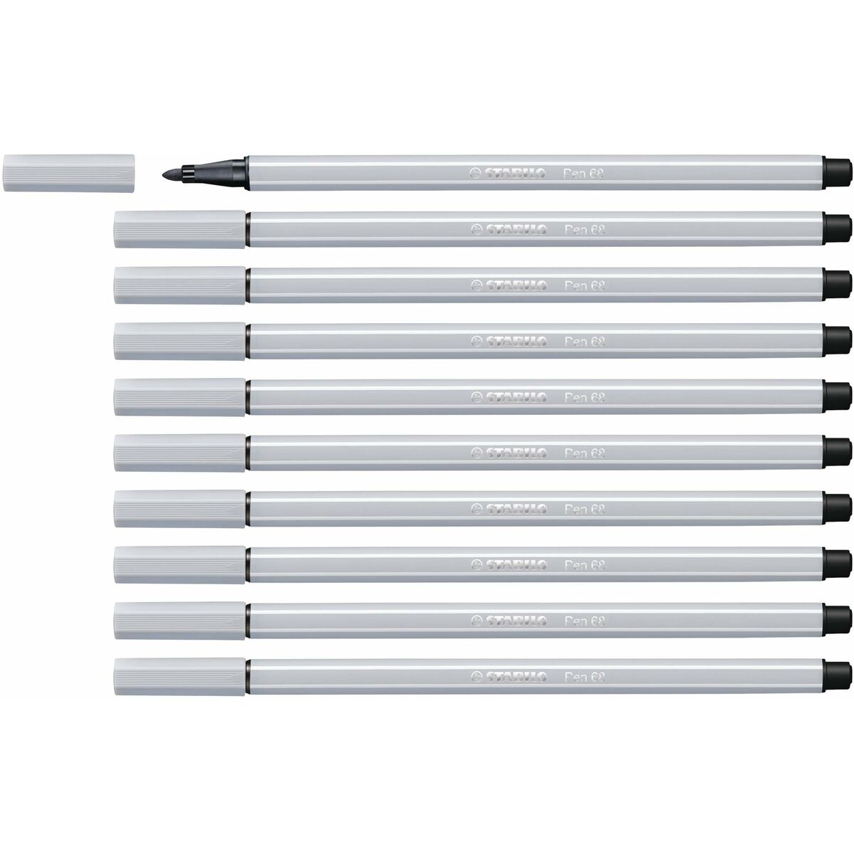 Carioci Stabilo Pen 68 Gri deschis (10 Piese) - Birou și papetărie, Pixuri, creioane și articole de scris