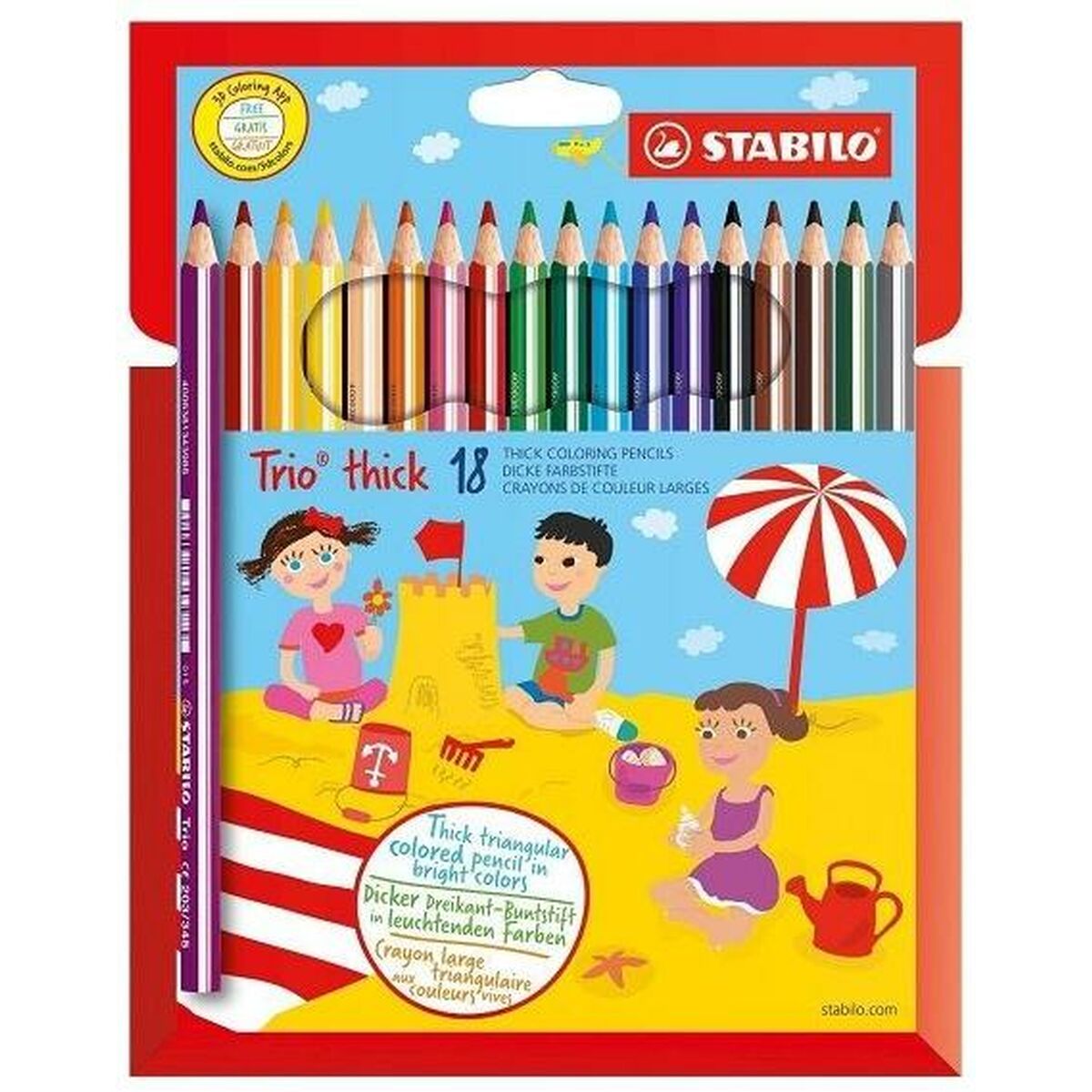 Creioane culori Stabilo TRIO THICK Multicolor 18 Piese (6 Unități) - Birou și papetărie, Arte și Meserii