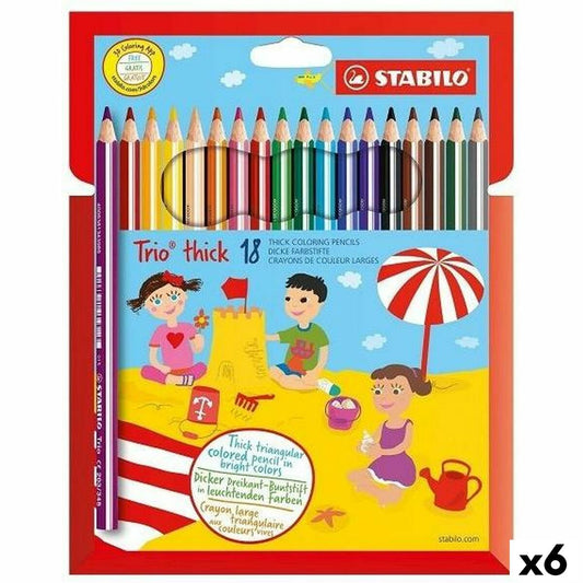 Creioane culori Stabilo TRIO THICK Multicolor 18 Piese (6 Unități) - Birou și papetărie, Arte și Meserii