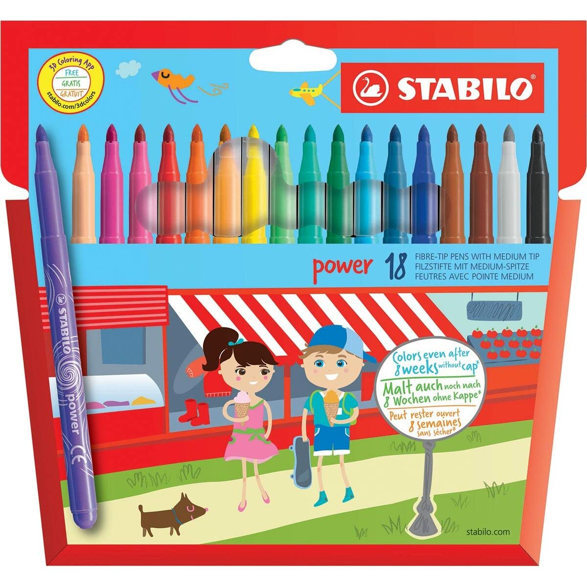 Set de Carioci Stabilo POWER Multicolor 18 Piese (6 Unități) - Birou și papetărie, Pixuri, creioane și articole de scris
