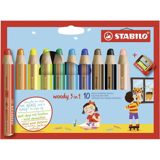 Creioane culori Stabilo Woody 3 în 1 Multicolor - Birou și papetărie, Arte și Meserii