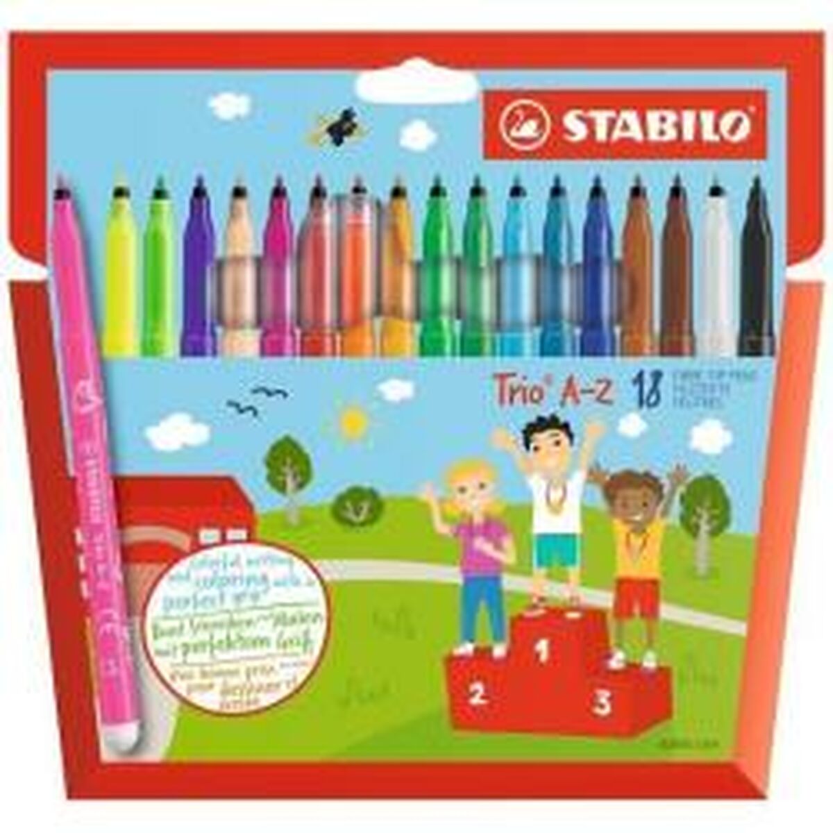 Set de Carioci Stabilo 378/1-18-01 Multicolor (18 Piese) - Birou și papetărie, Pixuri, creioane și articole de scris