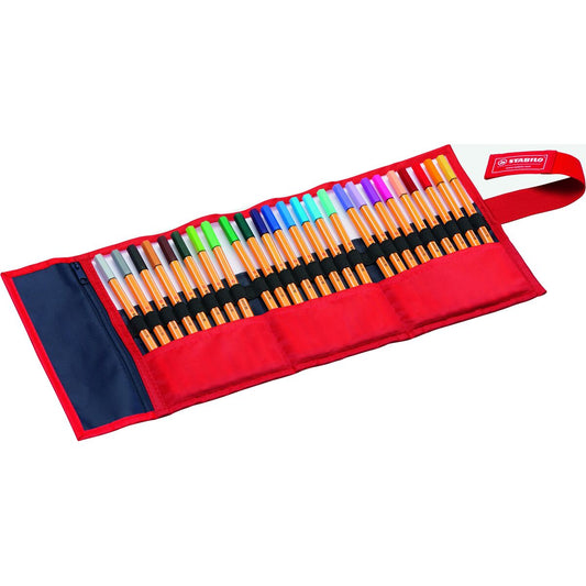 Set de Carioci Stabilo Point 88 Red Rollerset Multicolor - Birou și papetărie, Pixuri, creioane și articole de scris