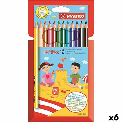 Creioane culori Stabilo Trio Tick Multicolor (6 Unități) - Birou și papetărie, Arte și Meserii