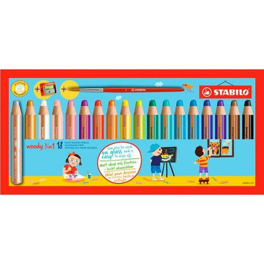 Creioane culori Stabilo Multicolor 18 Piese (2 Unități) - Birou și papetărie, Arte și Meserii