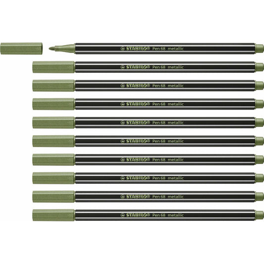 Carioci Stabilo Pen 68 metallic Leaf Verde (10 Piese) - Birou și papetărie, Pixuri, creioane și articole de scris