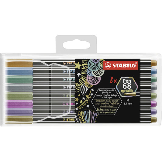 Set de Carioci Stabilo Pen 68 metallic 8 Piese Multicolor - Birou și papetărie, Pixuri, creioane și articole de scris