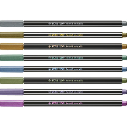 Set de Carioci Stabilo Pen 68 metallic 8 Piese Multicolor - Birou și papetărie, Pixuri, creioane și articole de scris