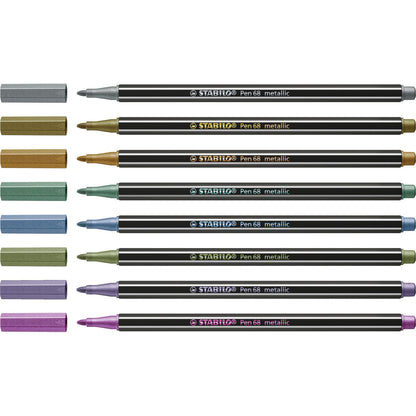 Set de Carioci Stabilo Pen 68 metallic 8 Piese Multicolor - Birou și papetărie, Pixuri, creioane și articole de scris