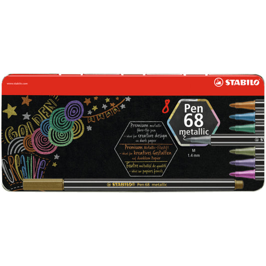 Set de Carioci Stabilo Pen 68 Metallic 8 Piese Multicolor - Birou și papetărie, Pixuri, creioane și articole de scris