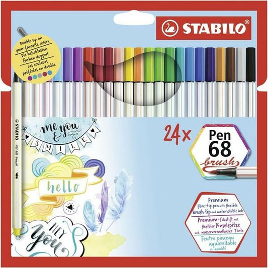 Set de Carioci Stabilo Pen 68 brush Carcasă Multicolor - Birou și papetărie, Pixuri, creioane și articole de scris
