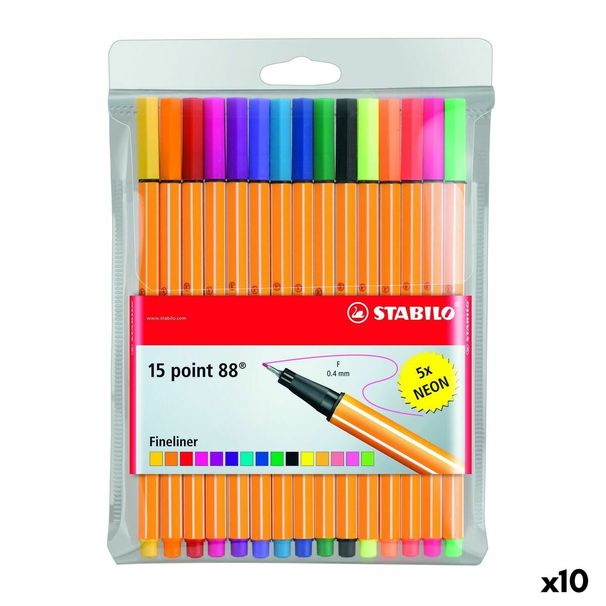 Set de Carioci Stabilo POINT 88 Multicolor 15 Piese (10 Unități) - Birou și papetărie, Pixuri, creioane și articole de scris