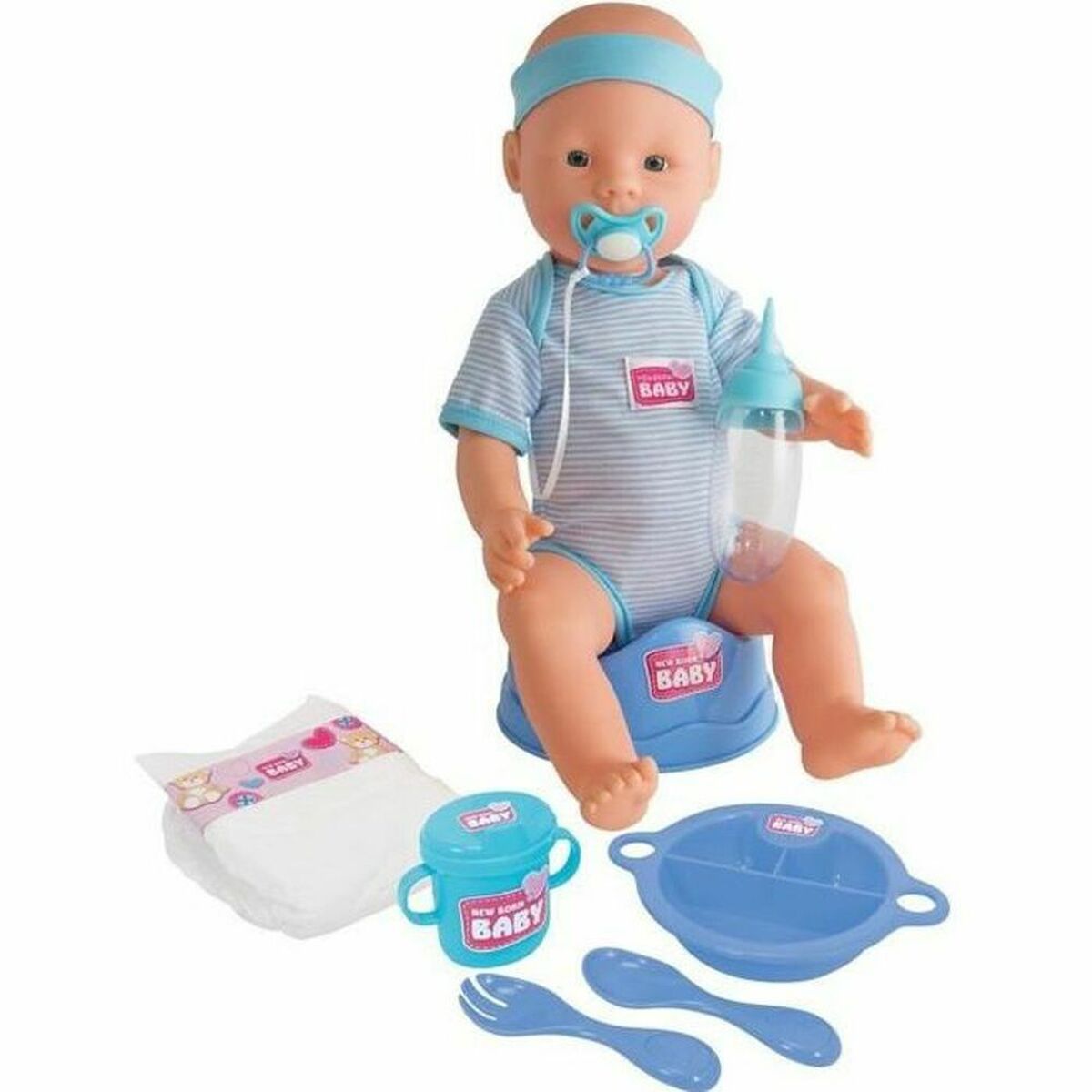 Păpușă bebeluș cu accesorii Simba New Born Baby 43 cm - Jucarii si jocuri, Păpuși și accesorii