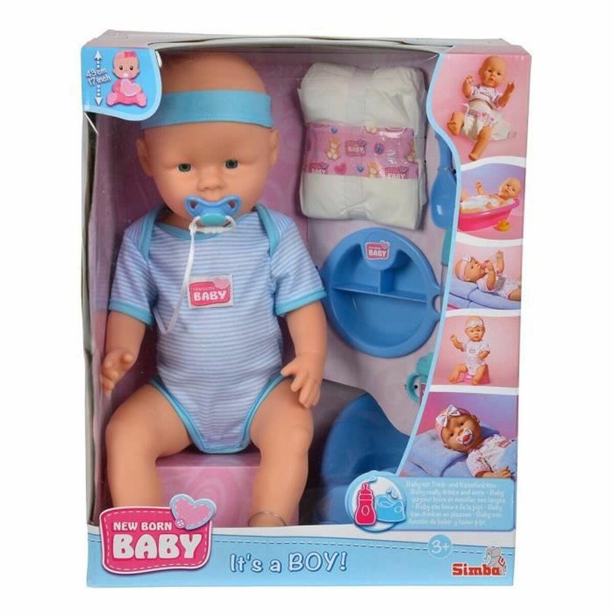 Păpușă bebeluș cu accesorii Simba New Born Baby 43 cm - Jucarii si jocuri, Păpuși și accesorii