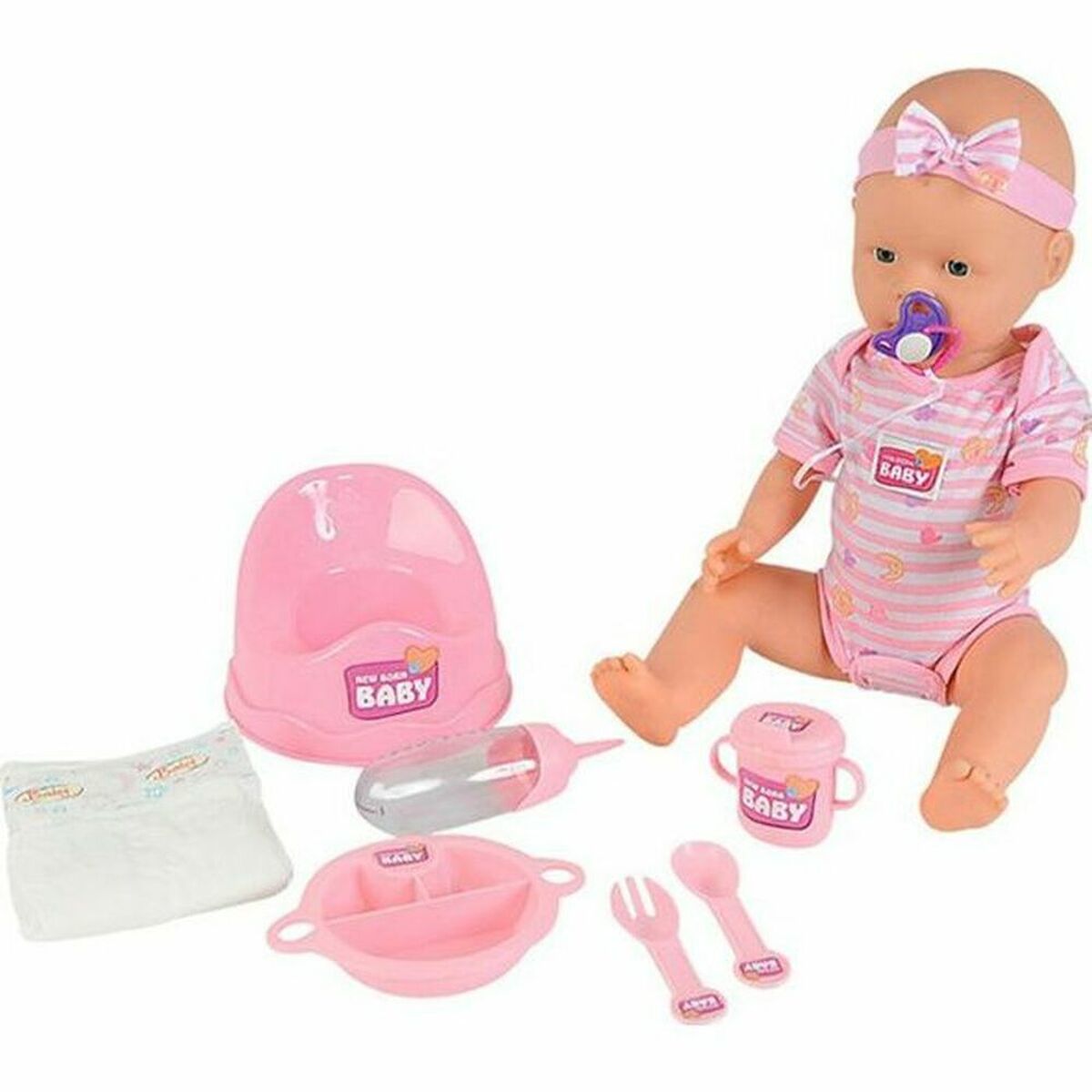 Păpușă Bebeluş Interactivă Drinks & Pee (43 cm) | Oliță, Biberon, Accesorii - Jucarii si jocuri, Păpuși și accesorii
