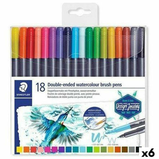 Set de Carioci Staedtler Design Journey Cu două capete (6 Piese) (6 Unități) - Birou și papetărie, Pixuri, creioane și articole de scris