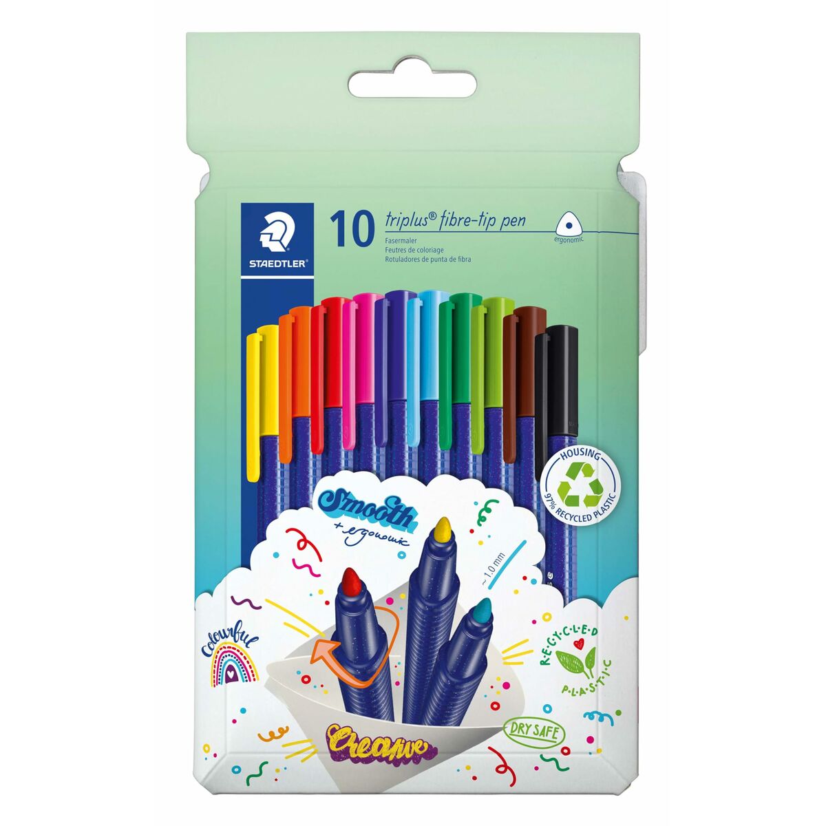 Set de Carioci Staedtler Triplus Multicolor 10 Piese - Birou și papetărie, Pixuri, creioane și articole de scris