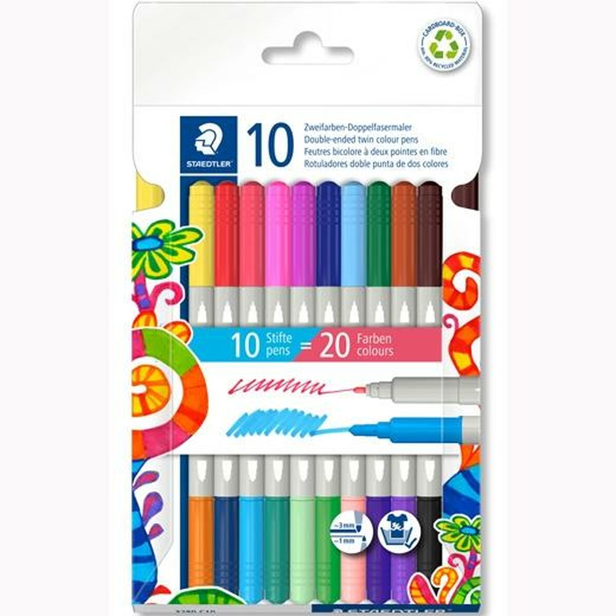Set de Carioci Staedtler Noris 3280 Multicolor (10 Unități) - Birou și papetărie, Pixuri, creioane și articole de scris
