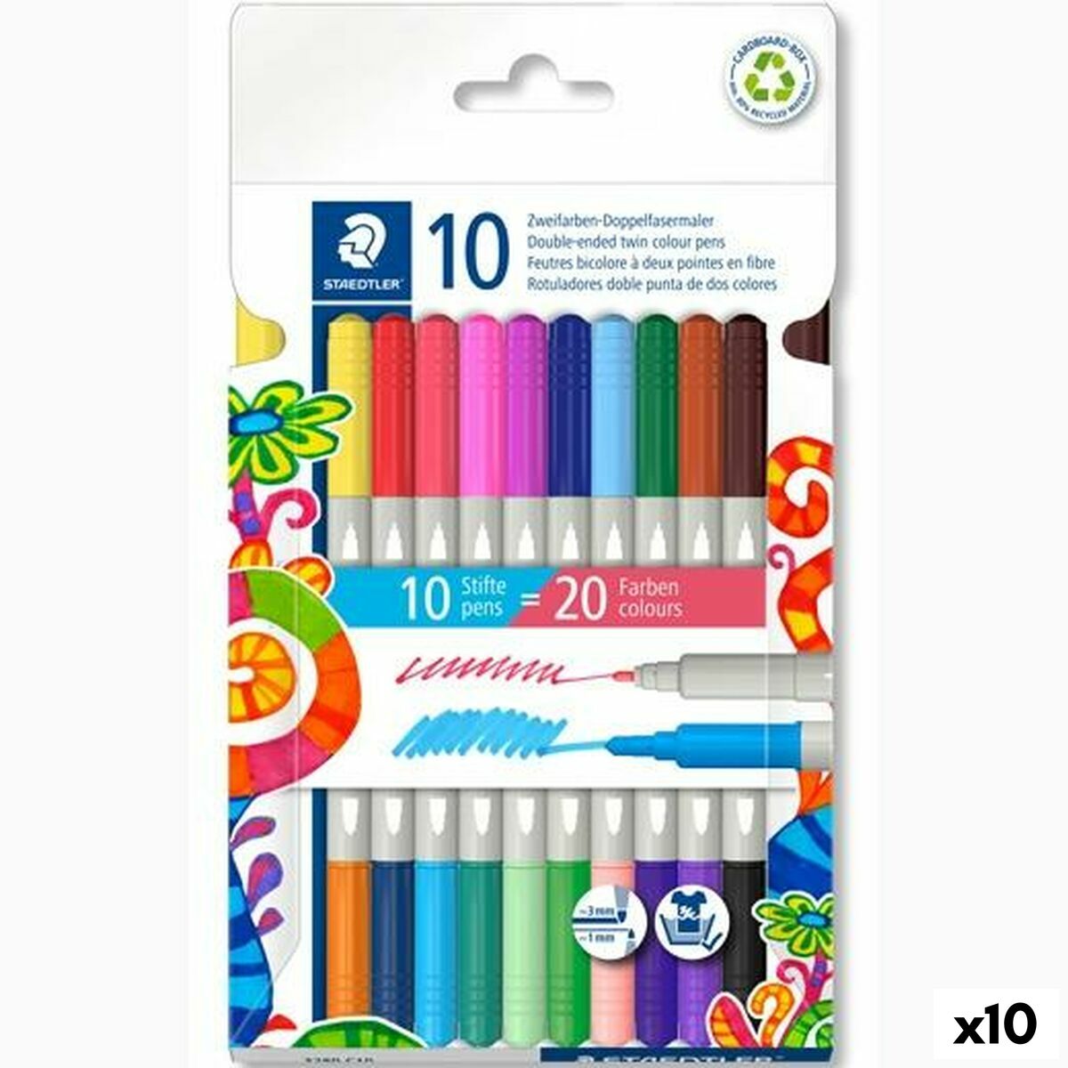 Set de Carioci Staedtler Noris 3280 Multicolor (10 Unități) - Birou și papetărie, Pixuri, creioane și articole de scris