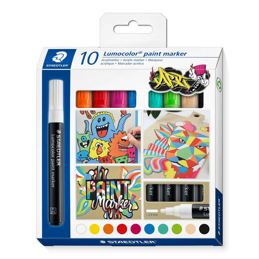 Set de Carioci Staedtler Lumocolor 349 10 Piese Multicolor - Birou și papetărie, Pixuri, creioane și articole de scris