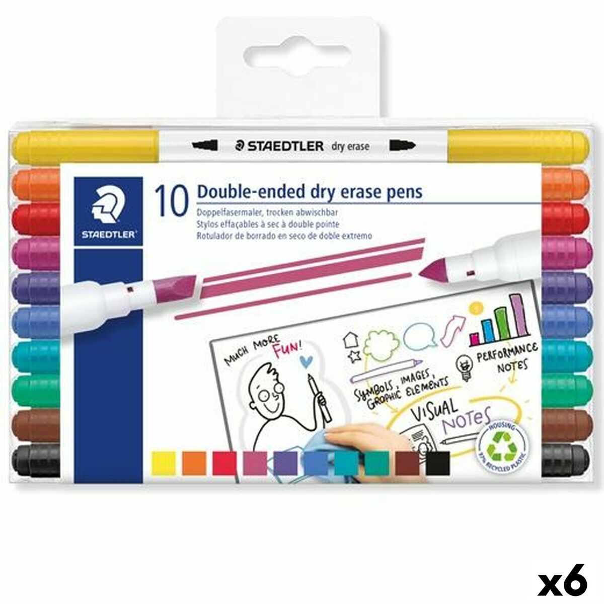 Markere cu cretă lichidă Staedtler LUMOCOLOR 10 Piese (6 Unități) - Birou și papetărie, Pixuri, creioane și articole de scris