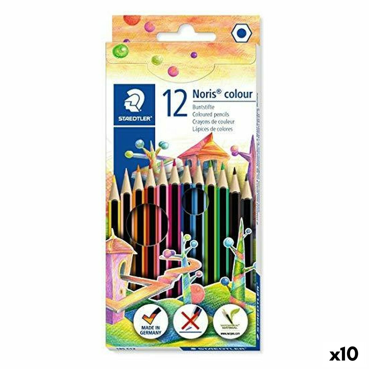 Set de Creioane Staedtler Noris Colour Wopex Multicolor (10 Unități) - Birou și papetărie, Arte și Meserii