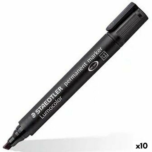 Marker permanent Staedtler Lumocolor 350 Negru (10 Unități) - Birou și papetărie, Pixuri, creioane și articole de scris