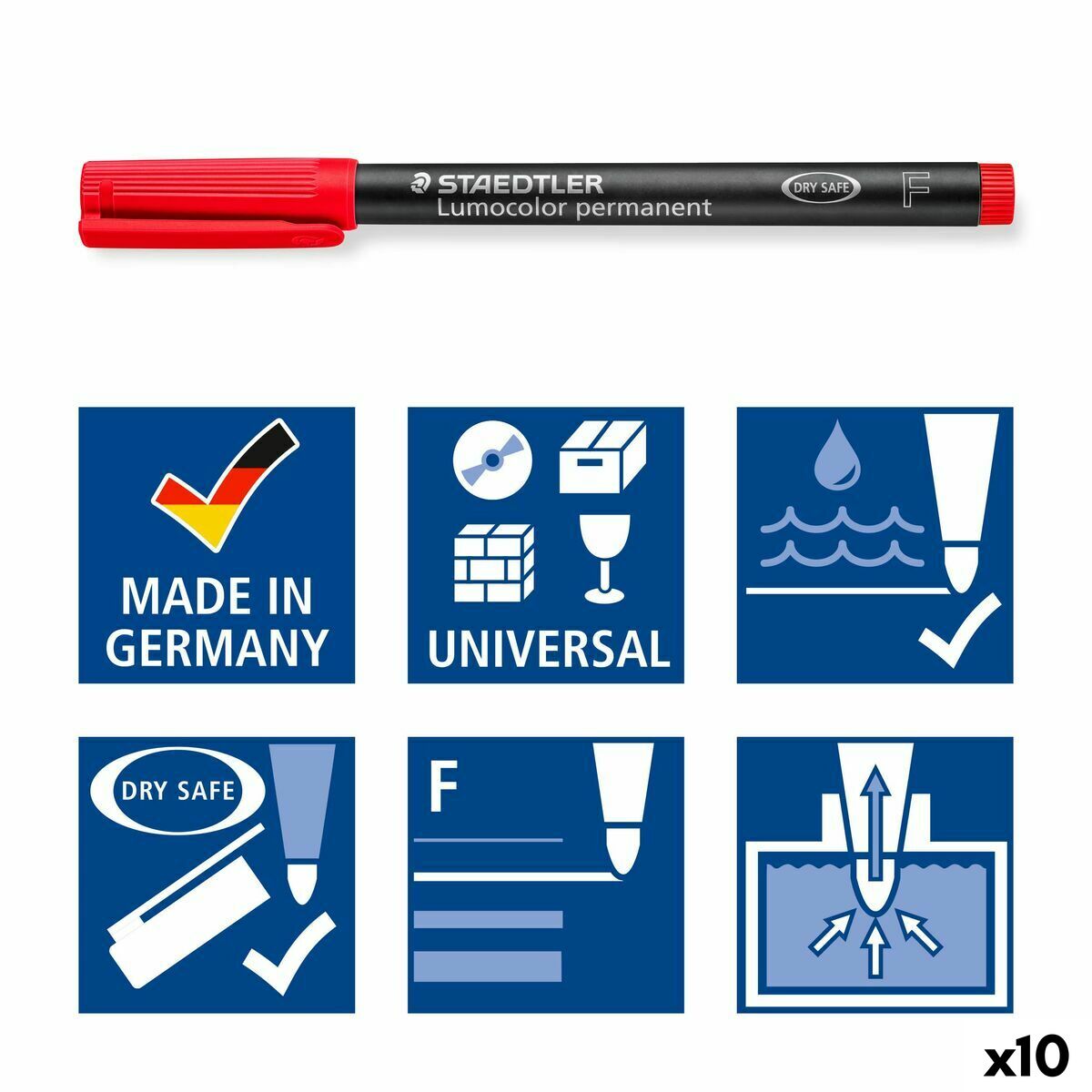 Marker permanent Staedtler 318-4 Portocaliu 0,6 mm 10 Piese (10 Unități) - Birou și papetărie, Pixuri, creioane și articole de scris