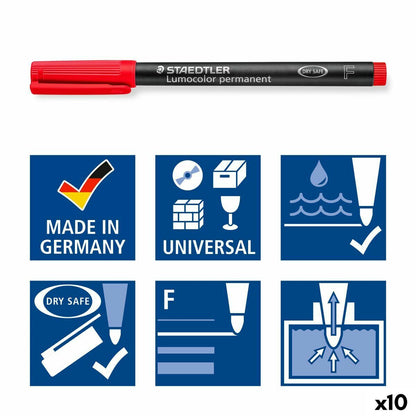 Marker permanent Staedtler 318-4 Portocaliu 0,6 mm 10 Piese (10 Unități) - Birou și papetărie, Pixuri, creioane și articole de scris