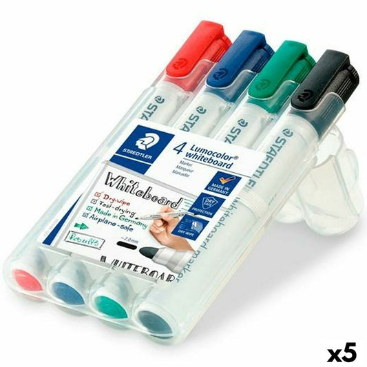 Set de Carioci Staedtler Lumocolor Tablă albă 4 Piese Multicolor (5 Unități) - Birou și papetărie, Pixuri, creioane și articole de scris