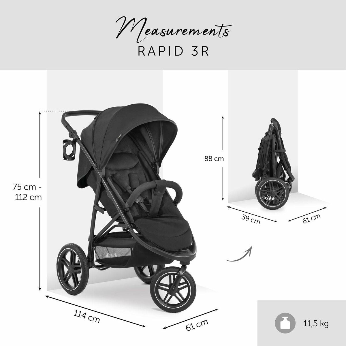 Cărucior de plimbat bebe Hauck Negru - Bebelus, Cărucioare, scaune și accesorii