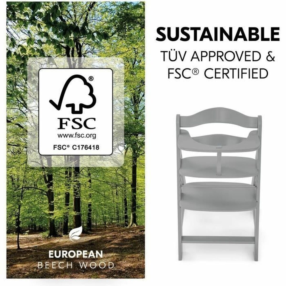 Scaun înalt Hauck Gri - Bebelus, Alăptarea și hrănirea