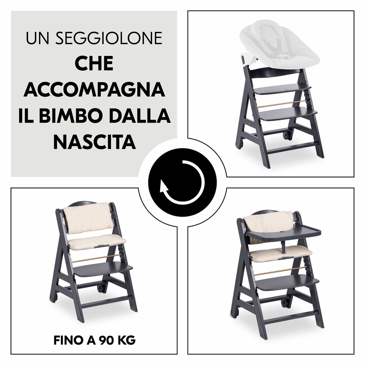 Scaun înalt Hauck Maro Gri închis - Bebelus, Alăptarea și hrănirea