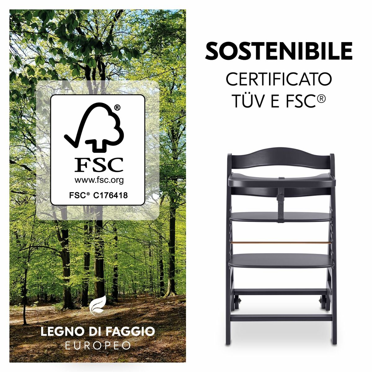 Scaun înalt Hauck Maro Gri închis - Bebelus, Alăptarea și hrănirea