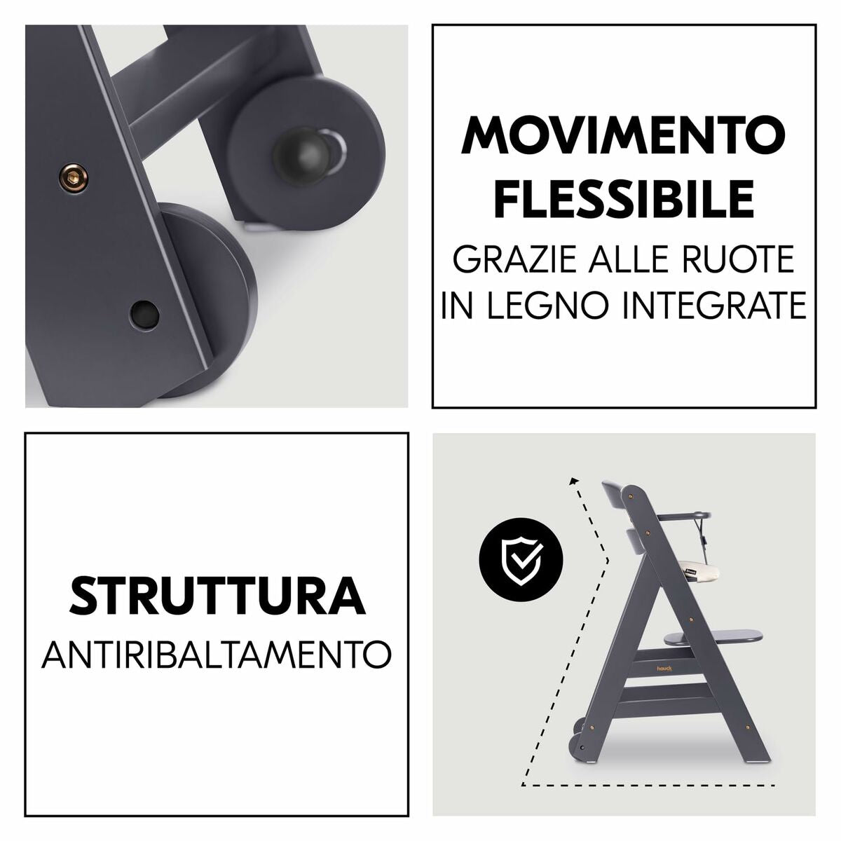 Scaun înalt Hauck Maro Gri închis - Bebelus, Alăptarea și hrănirea