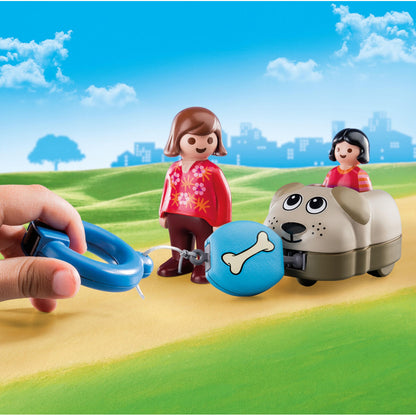 Playset Playmobil 1.2.3 Câine Băieți 70406 (6 pcs) - Jucarii si jocuri, Păpuși și figurine