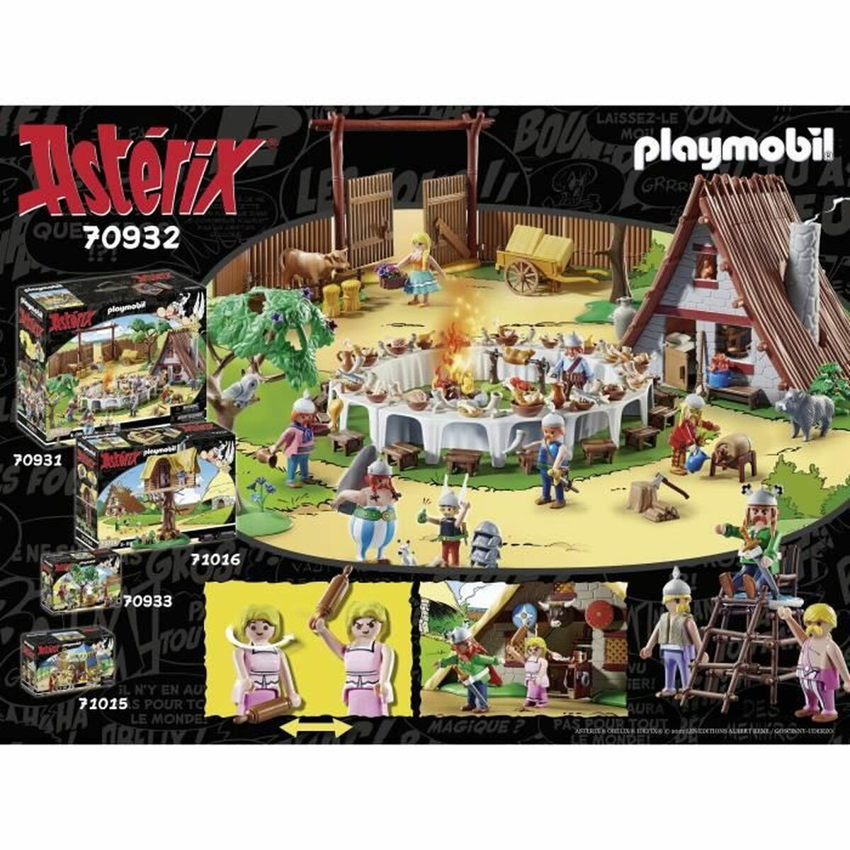 Playset Playmobil Astérix: The hut of Abraracourcix 70932 110 Piese - Jucarii si jocuri, Păpuși și figurine