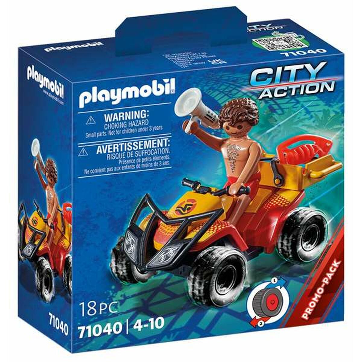 Playset Playmobil City Action Rescue Quad 18 Piese 71040 - Jucarii si jocuri, Păpuși și figurine