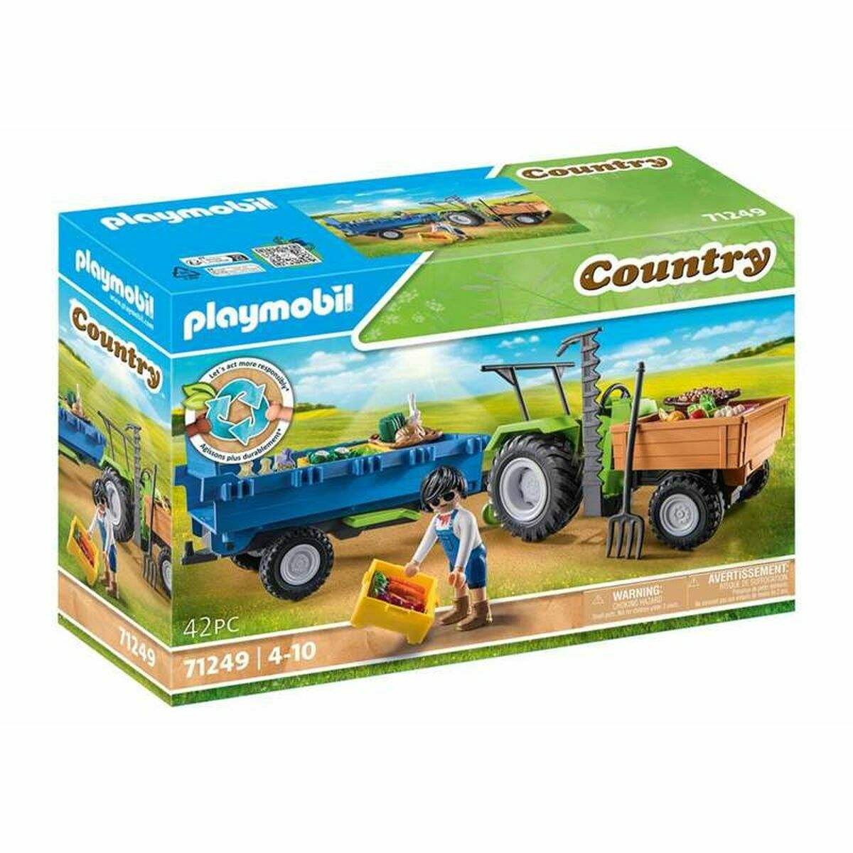 Set de Jucării cu Vehicule Playmobil 71249 42 Piese Tractor - Jucarii si jocuri, Păpuși și figurine