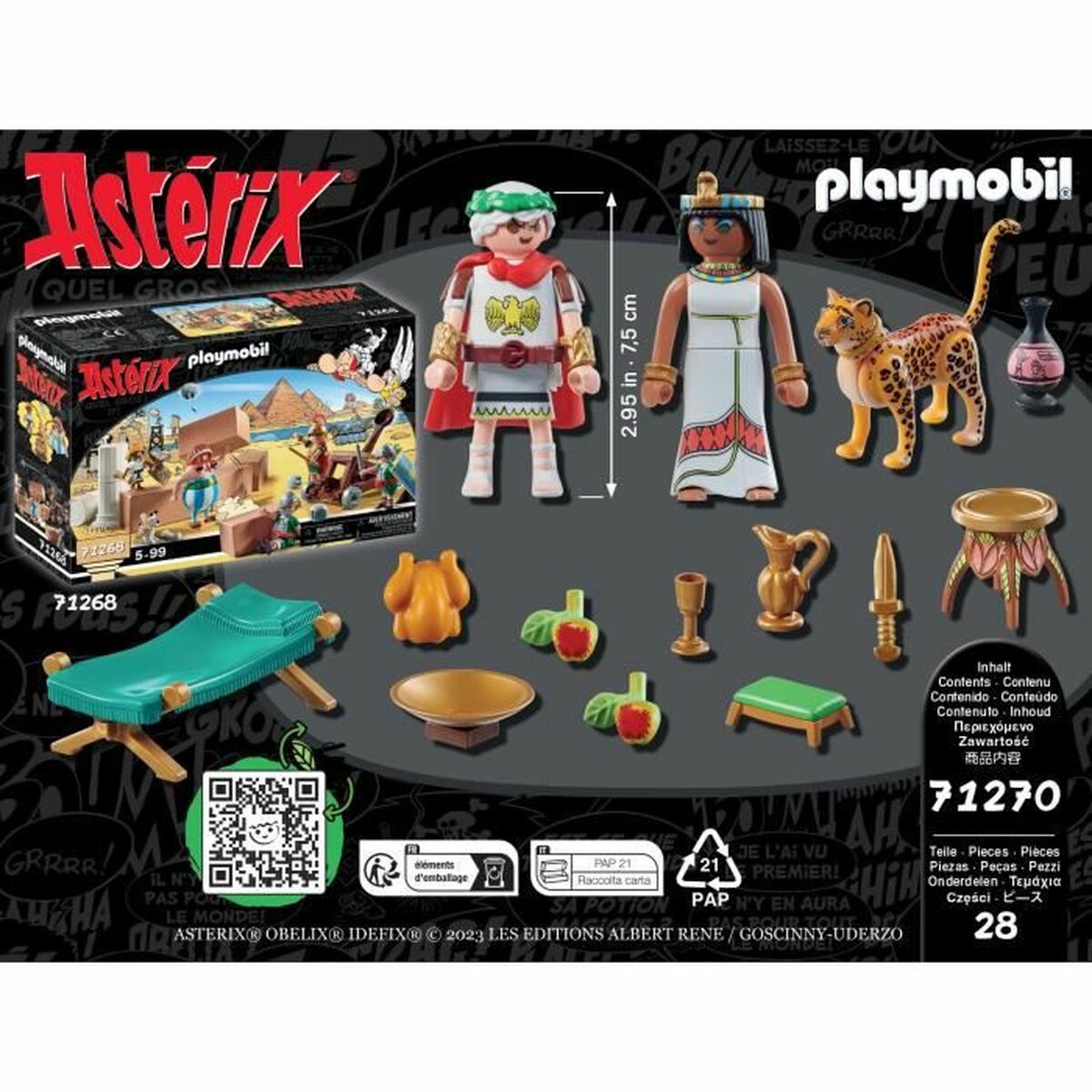 Playset Playmobil 71270 - Asterix: César and Cleopatra 28 Piese - Jucarii si jocuri, Păpuși și figurine