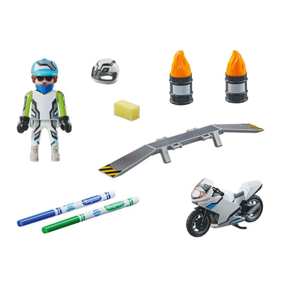 Playset Playmobil Color Motocicletă 18 Piese - Jucarii si jocuri, Păpuși și figurine