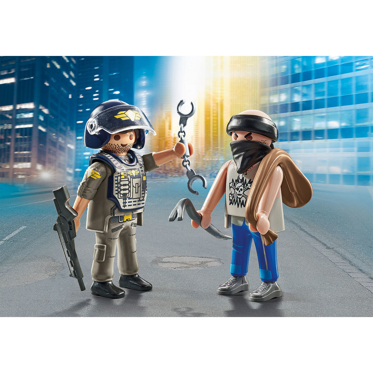 Playset Playmobil 71505 Polițist Hoț 9 Piese - Jucarii si jocuri, Păpuși și figurine