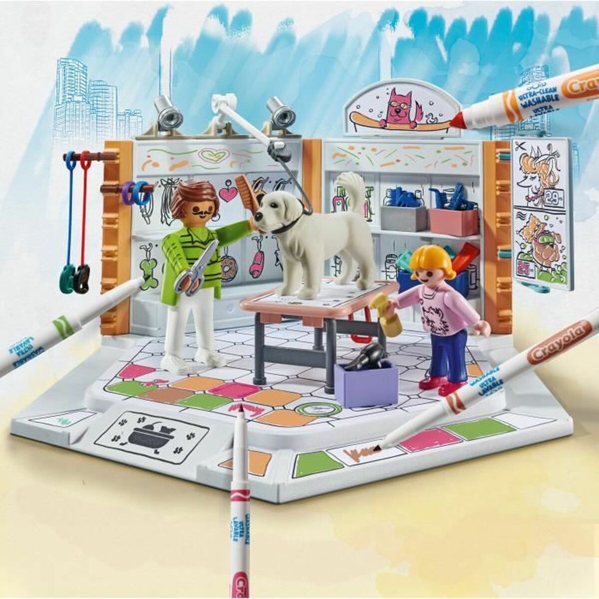 Playset Playmobil Color 71514 Grooming Salon 61 Piese - Jucarii si jocuri, Păpuși și figurine