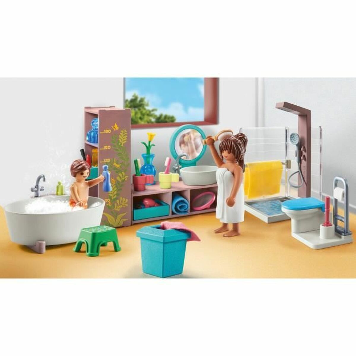 Playset Playmobil 71611 - Bathroom bathtub 55 Piese - Jucarii si jocuri, Păpuși și figurine