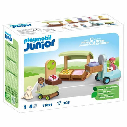 Playset Playmobil Junior 71691 - Organic fruit and vegetable stall 17 Piese - Jucarii si jocuri, Păpuși și figurine