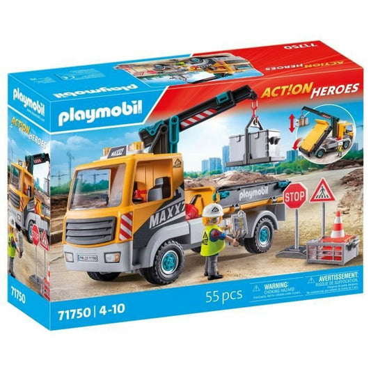 Camion cu Macara Playmobil 71750 Albastru - Jucarii si jocuri, Vehicule