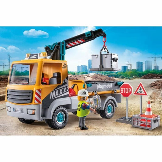 Camion cu Macara Playmobil 71750 Albastru - Jucarii si jocuri, Vehicule