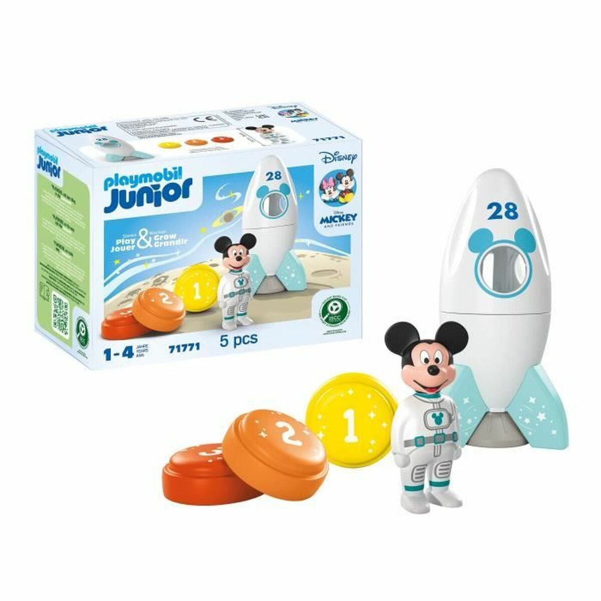 Playset Playmobil Junior 71771 Mickey astronaut Disney 5 Piese - Jucarii si jocuri, Păpuși și figurine